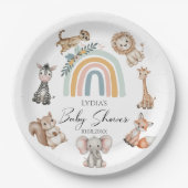 Boho Woodland Oerwoud Animals Baby shower Papieren Bordje (Voorkant)