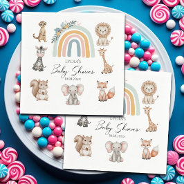 Boho Woodland Oerwoud Animals Baby shower Servet