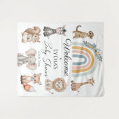 Boho Woodland Oerwoud Animals Baby shower Welkom Wandkleed (Voorkant (horizontaal))