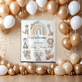 Boho Woodland Oerwoud Animals Baby shower Welkom Wandkleed