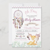 Boho Woodland Paarse Baby shower Kaart (Voorkant)