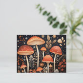 Boho Woodland paddenstoelenpatroon Briefkaart (Staand voorkant)