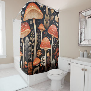 Boho Woodland paddenstoelenpatroon Douchegordijn