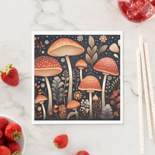 Boho Woodland paddenstoelenpatroon Servet (Insitu)