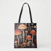 Boho Woodland paddenstoelenpatroon Tote Bag (Voorkant)