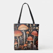 Boho Woodland paddenstoelenpatroon Tote Bag (Achterkant)