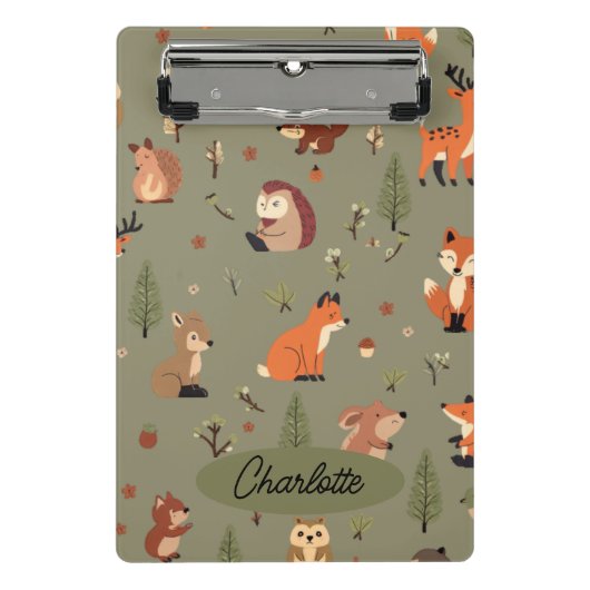 Boho Woodland Persoonlijk Mini Klembord (Voorkant)