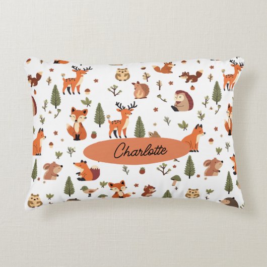 Boho Woodland Persoonlijke Baby Accent Kussen (Voorkant)