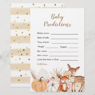 Boho Woodland Pumpkin Baby Predication Kaart