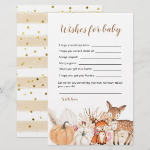 Boho Woodland Pumpkin Baby shower wenst Baby