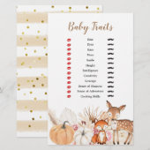 Boho Woodland Pumpkin Baby Traits Games (Voorkant / Achterkant)