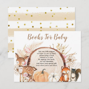 Boho Woodland Pumpkin Books voor Baby Uitnodiging Briefkaart