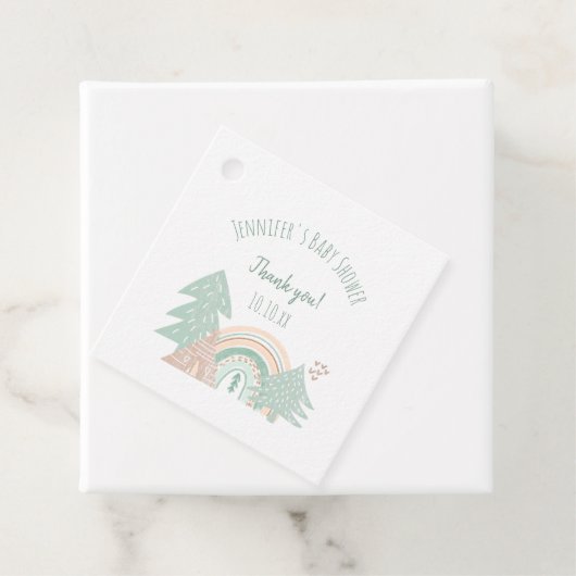 Boho Woodland Rainbow Bedankt Bedankjes Labels (In situ)