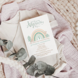 Boho Woodland Rainbow Gender Neutral Baby shower Kaart