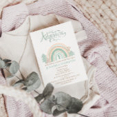 Boho Woodland Rainbow Gender Neutral Baby shower Kaart