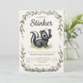 boho woodland Stinker greenery baby shower Kaart (Staand voorkant)