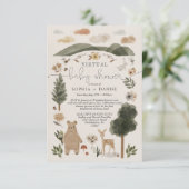 Boho Woodland Virtual Baby shower Invitation Kaart (Staand voorkant)