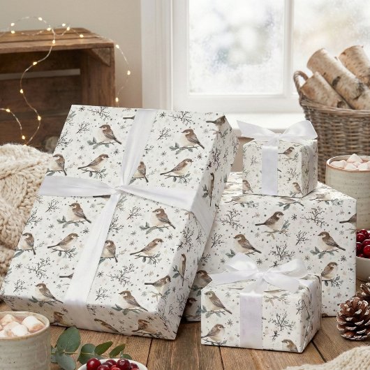 Boho Woodland Waterverf Christmas Cadeaupapier