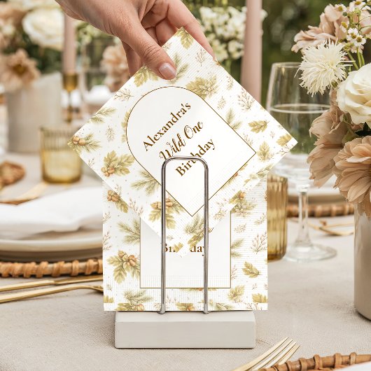 Boho Woodland Wild One Birthday Servet