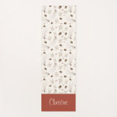Boho Woodland Winterberry Monogram Yogamat (Voorkant)
