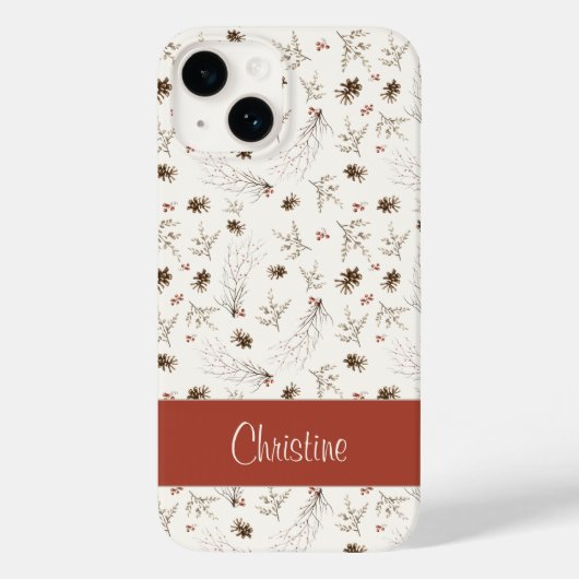 Boho Woodland Winterberry Pattern Case-Mate iPhone Case (Achterkant)