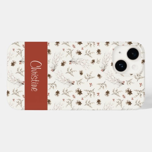 Boho Woodland Winterberry Pattern Case-Mate iPhone Case (Achterkant (horizontaal))