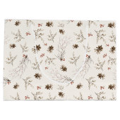 Boho Woodland Winterberry Pattern Groot Cadeauzakje (Achterkant)