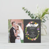 Boho Woodland Wreath op Chalkboard Wedding (Staand voorkant)