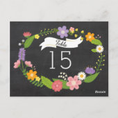 Boho Woodland Wreath op Chalkboard Wedding Briefkaart (Achterkant)