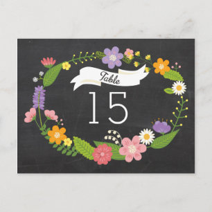 Boho Woodland Wreath op Chalkboard Wedding Briefkaart