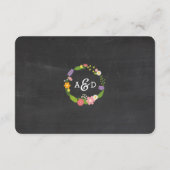 Boho Woodland Wreath op Chalkboard Wedding Informatiekaartje (Achterkant)