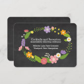 Boho Woodland Wreath op Chalkboard Wedding Informatiekaartje (Voorkant / Achterkant)