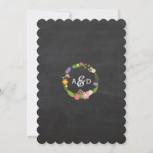 Boho Woodland Wreath op Chalkboard Wedding Kaart (Achterkant)
