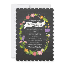 Boho Woodland Wreath op Chalkboard Wedding