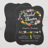Boho Woodland Wreath op Chalkboard Wedding Kaart (Voorkant / Achterkant)