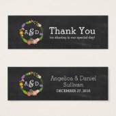 Boho Woodland Wreath op Chalkboard Wedding Mini Visitekaartjes (Voorkant /achterkant)