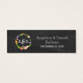 Boho Woodland Wreath op Chalkboard Wedding Mini Visitekaartjes (Achterkant)