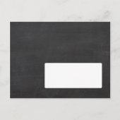 Boho Woodland Wreath op Chalkboard Wedding Uitnodiging Briefkaart (Achterkant)