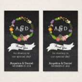 Boho Woodland Wreath op Chalkboard Wedding Visitekaartje (Voorkant /achterkant)