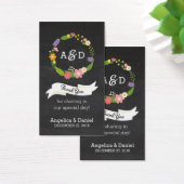 Boho Woodland Wreath op Chalkboard Wedding Visitekaartje (Bureau)