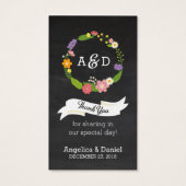 Boho Woodland Wreath op Chalkboard Wedding Visitekaartje (Achterkant)