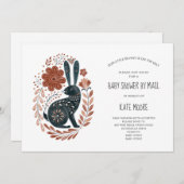 Boho Woodlands Rabbit Baby shower per post Kaart (Voorkant / Achterkant)