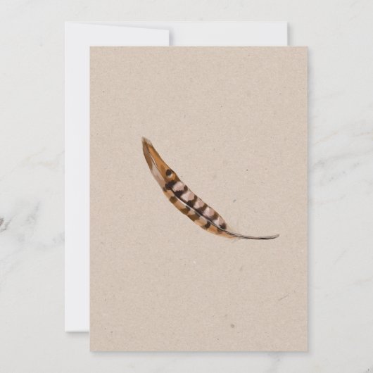 Boho WoodSlice Rustic Bridal Shower Invitation Kaart (Achterkant)