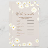 Boho Word Scramble Game Daisy Floral (Voorkant / Achterkant)