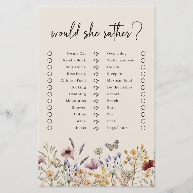 Boho Would She Rather Spel (Voorkant)