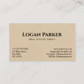 Boho Woven Texture Real Estate Business Card Visitekaartje (Achterkant)