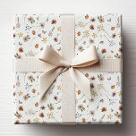 Boho Wrapping Paper Cadeaupapier<br><div class="desc">Boho Wrapping Paper. Deze stijlvolle en elegante Boho Flowers Wrapping Paper bevat prachtige handbeschilderde waterverf wildbloemen die in een prachtig patroon gerangschikt zijn. Zoek overeenkomende objecten in het Witte Boho Wildflower Wedding Collectie.</div>