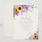 Boho Wreath Butterfly Sunflower Chic Vrijgezellenf Kaart (Voorkant / Achterkant)