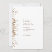 Boho Wreath One Photo Graduation Party Invitation Aankondiging (Achterkant)