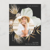 Boho Wreath One Photo Graduation Party Invitation Aankondigingskaart (Voorkant)